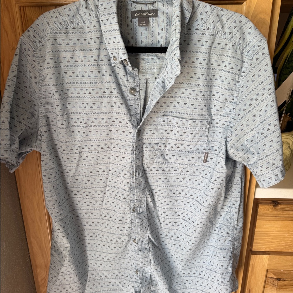 Eddie Bauer Blue Casual Button Down Shirt